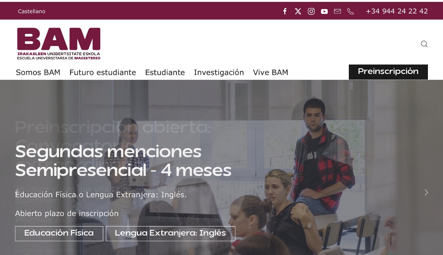 Web de BAM, Escuela Universitaria de Magisterio