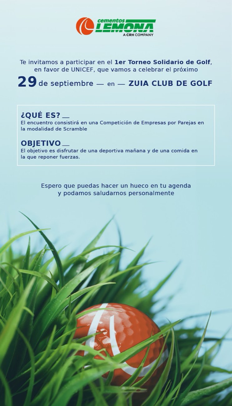 Pieza del torneo de golf solidario de Cementos Lemona