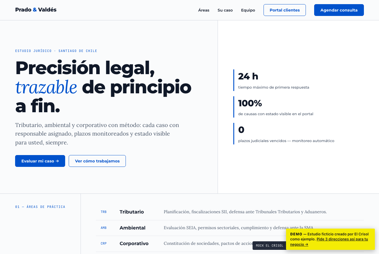 Demo dirección Técnica — estudio jurídico ficticio
